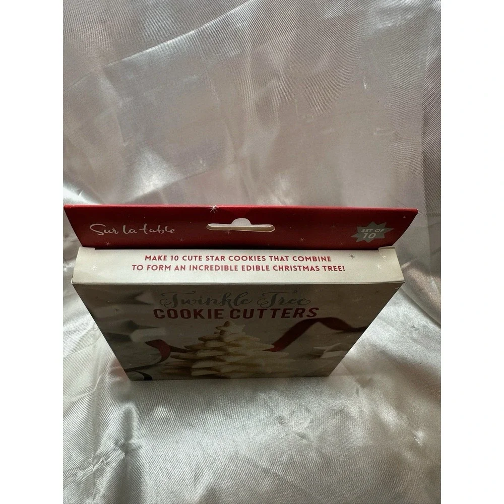 Sur la Table Christmas Tree Metal Cookie Cutters Twinkle Star 10 Cutter Gift NEW
